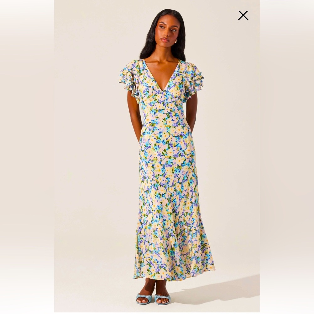 NWOT ASTR the label blue yellow ditsy floral dress